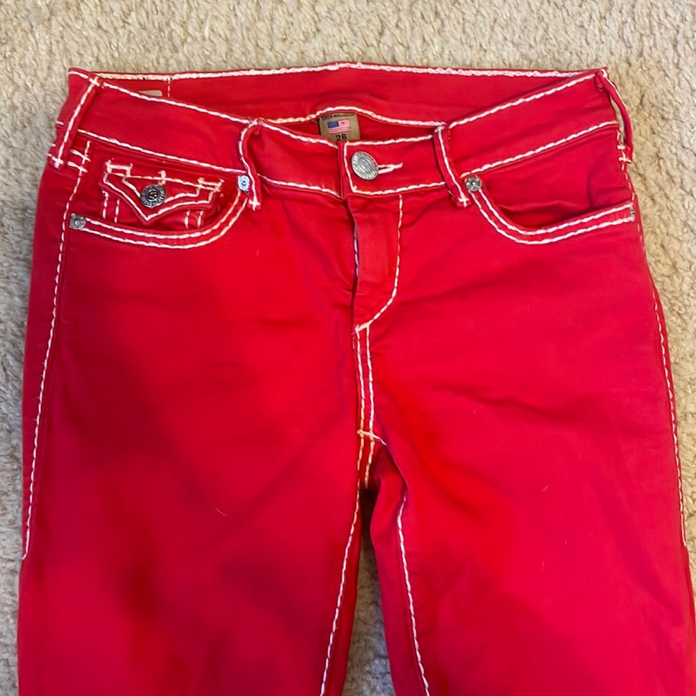 Women’s True Religion Red Casey Low rise super skinny Jean